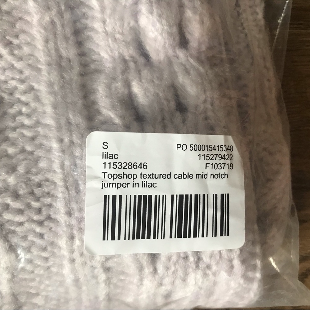 Topshop Knitted Textured Cable Jumper in Lilac - UK S / US 4-6 - NWT - Picture 10 of 10